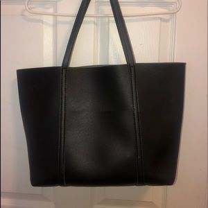 Minimalist all black tote bag